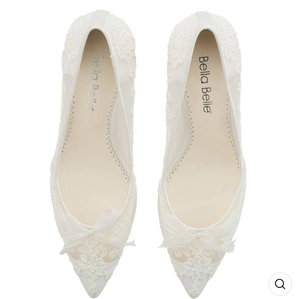 Bella Belle MONICA
Floral Lace Embroidered Ivory Bridal Kitten Heels Size 7 - Picture 2 of 14